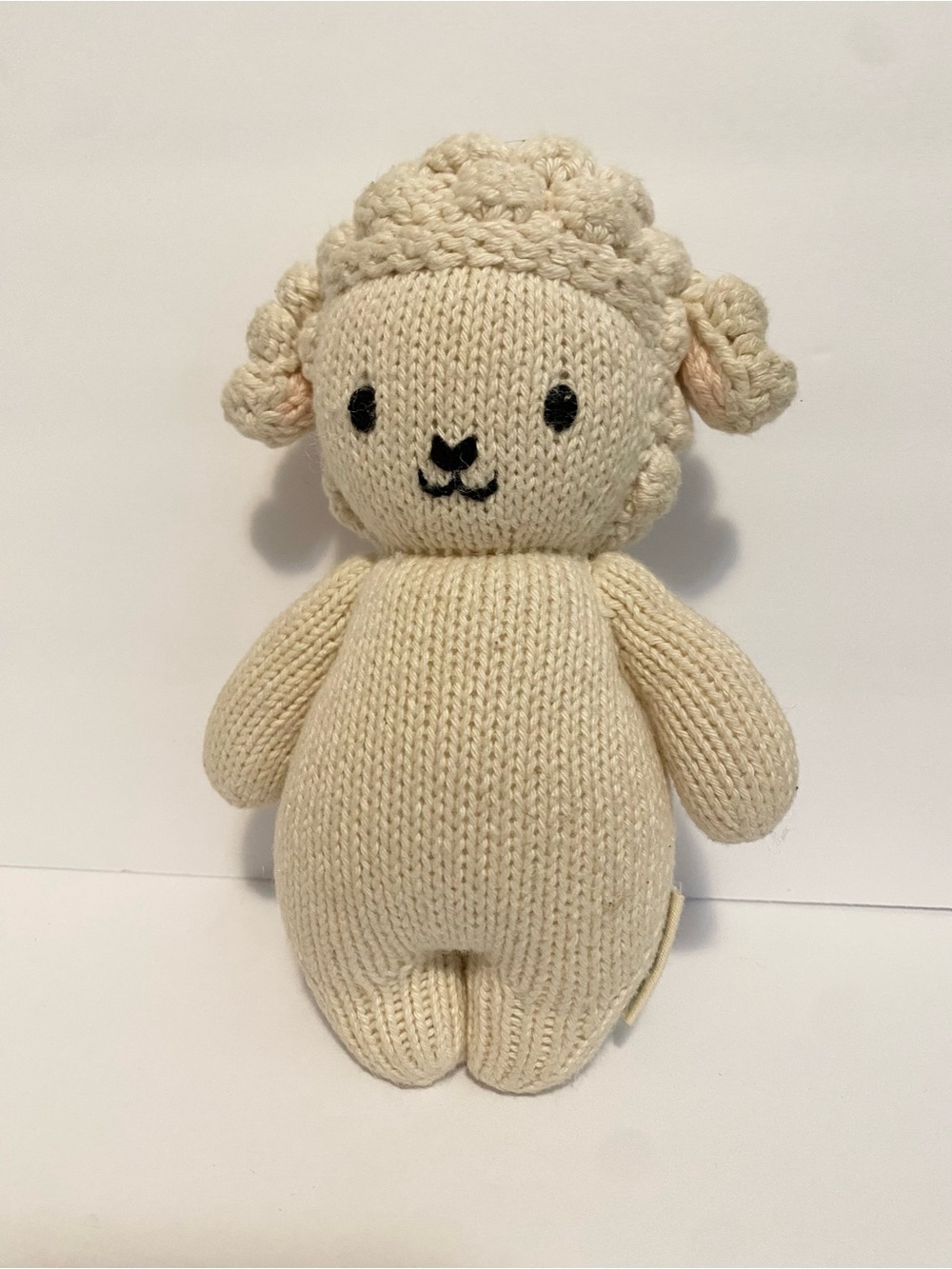 Cuddle and Kind Mini Lamb 7” Handmade Knit Cotton Plush Small Doll Lovey Peru